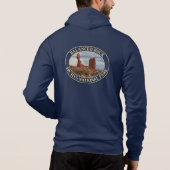 Evenwichtige rots in Arches National Park in Moab, Hoodie (Achterkant)