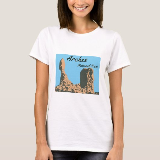 Evenwichtige rots in Arches National Park - Utah,  T-shirt (Voorkant)