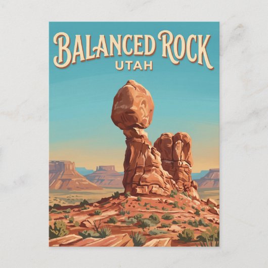 Evenwichtige Rots Moab Utah Briefkaart (Voorkant)