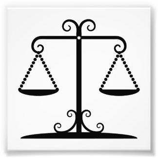 evenwichtige schalen foto afdruk