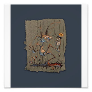 Evenwichtige slak, foto's afdrukken foto afdruk