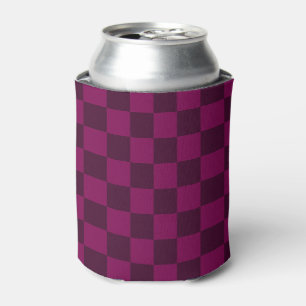 Evenwichtige visuals met maroon dambordpatroon blikjeskoeler