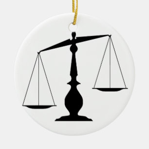 Evenwichtige weegschalen keramisch ornament