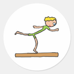 evenwichtsbalk ronde sticker