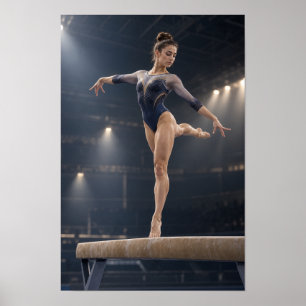 Evenwichtsbalk Turnen Vrouwelijke Turner Elegant L Poster