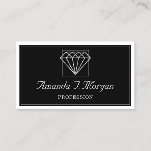 Evenwichtsbord Diamond Black White Visitekaartje (Voorkant)