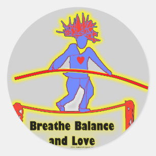 Evenwichtsgewicht & liefdesverhouding ronde sticker