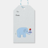Evenwichtskunst van een babyolifant cadeaulabel (Voorkant)