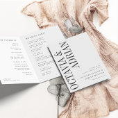 evenwijdig | Moderne Zwart-wit bruiloft Programma