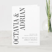 evenwijdig | Moderne Zwart-wit bruiloft Programma (Voorkant)