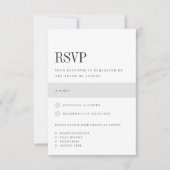 evenwijdig | Moderne Zwart & Wit Maaltijd Keuze RSVP Kaartje (Voorkant)