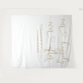 Ever After Gold Heart Wedding Foto Achtergrond Wandkleed (Voorkant (horizontaal))