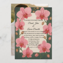 Ever After Orchid foto bruiloft uitnodiging