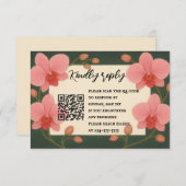 Ever After Orchid QR Code RSVP Card (Voorkant / Achterkant)