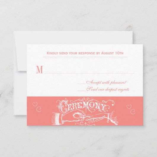 Ever After Peach Chalkboard Response Kaart (Voorkant)