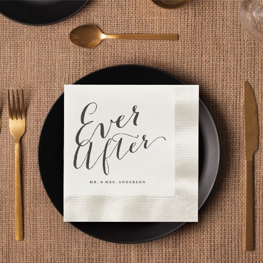 Ever After Script Calligraphy Huwelijk Papieren Se Servet