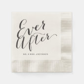 Ever After Script Calligraphy Huwelijk Papieren Se Servet (Voorkant)