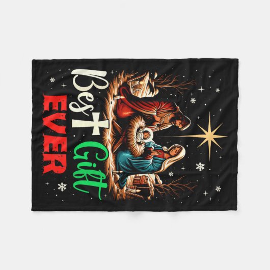 Ever Christmas Cool Jesus Nativity Scene Christian Fleece Deken (Voorkant (Horizontaal))