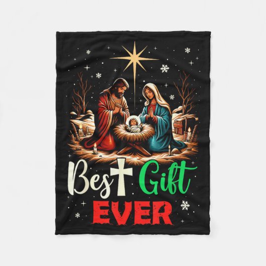 Ever Christmas Cool Jesus Nativity Scene Christian Fleece Deken (Voorkant)