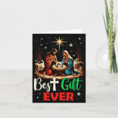 Ever Christmas Cool Jesus Nativity Scene Christian Kaart (Voorkant)
