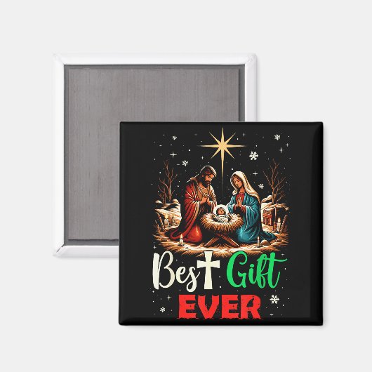 Ever Christmas Cool Jesus Nativity Scene Christian Magneet (Voorkant / Achterkant)