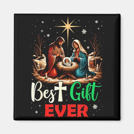 Ever Christmas Cool Jesus Nativity Scene Christian Magneet (Voorkant)