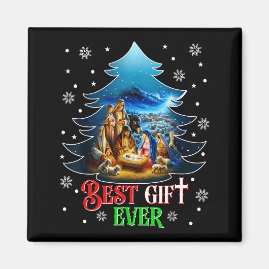 Ever Christmas Jesus Nativity Scene Merry Christma Magneet (Voorkant)