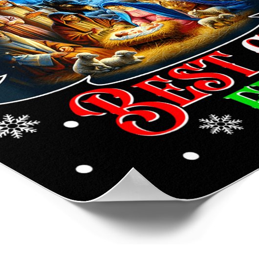 Ever Christmas Jesus Nativity Scene Merry Christma Poster (Hoek)