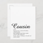 Ever Cousin Definition Elegant Script Briefkaart (Voorkant / Achterkant)