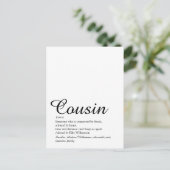 Ever Cousin Definition Elegant Script Briefkaart (Staand voorkant)