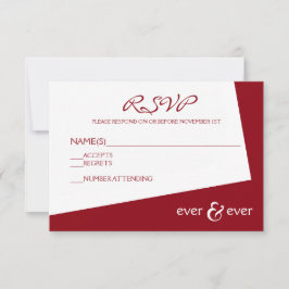 Ever & Ever Burgundy Hoek - RSVP Kaart
