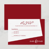 Ever & Ever Burgundy Hoek - RSVP Kaart (Voorkant / Achterkant)