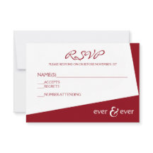 Ever & Ever Burgundy Hoek - RSVP Kaart