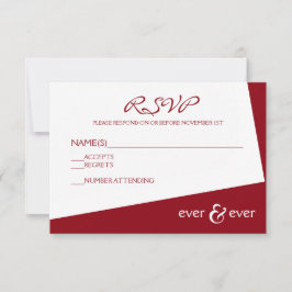 Ever & Ever Burgundy Hoek - RSVP Kaart