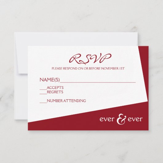 Ever & Ever Burgundy Hoek - RSVP Kaart (Voorkant)