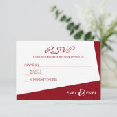 Ever & Ever Burgundy Hoek - RSVP Kaart (Staand voorkant)