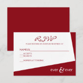 Ever & Ever Burgundy Hoek - RSVP Kaart (Voorkant / Achterkant)