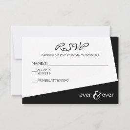 Ever & Ever Zwart & Wit Hoek - RSVP Kaart