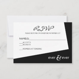 Ever & Ever Zwart & Wit Hoek - RSVP Kaart