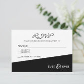 Ever & Ever Zwarte Hoek - RSVP Kaart (Staand voorkant)