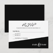 Ever & Ever Zwarte Hoek - RSVP Kaart (Voorkant / Achterkant)