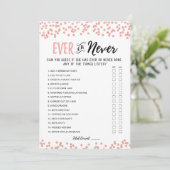 Ever or Never Editable Vrijgezellenfeest game Kaar Kaart (Staand voorkant)