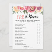 Ever or Never Editable Vrijgezellenfeest game Kaar Kaart (Voorkant)