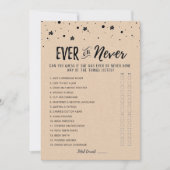 Ever or Never Editable Vrijgezellenfeest game Kaar Kaart (Voorkant)