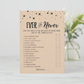 Ever or Never Editable Vrijgezellenfeest game Kaar Kaart (Staand voorkant)