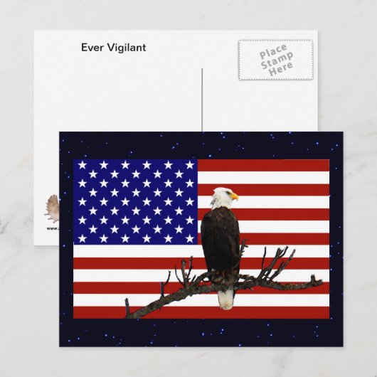 Ever Vigilant Bald Eagle Briefkaart (Voorkant / Achterkant)