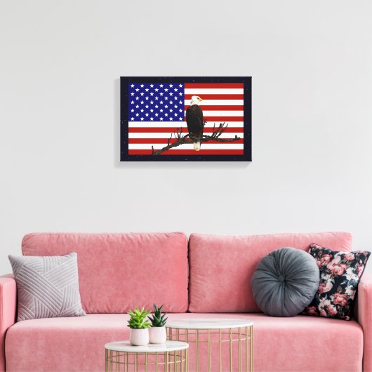 Ever Vigilant Bald Eagle Canvas Afdruk (Insitu (Woonkamer))