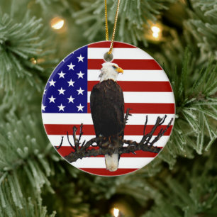 Ever Vigilant Bald Eagle Keramisch Ornament