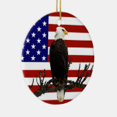 Ever Vigilant Bald Eagle Keramisch Ornament (Rechts)