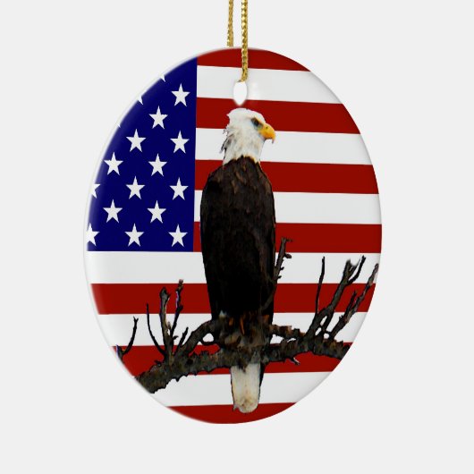 Ever Vigilant Bald Eagle Keramisch Ornament (Rechts)